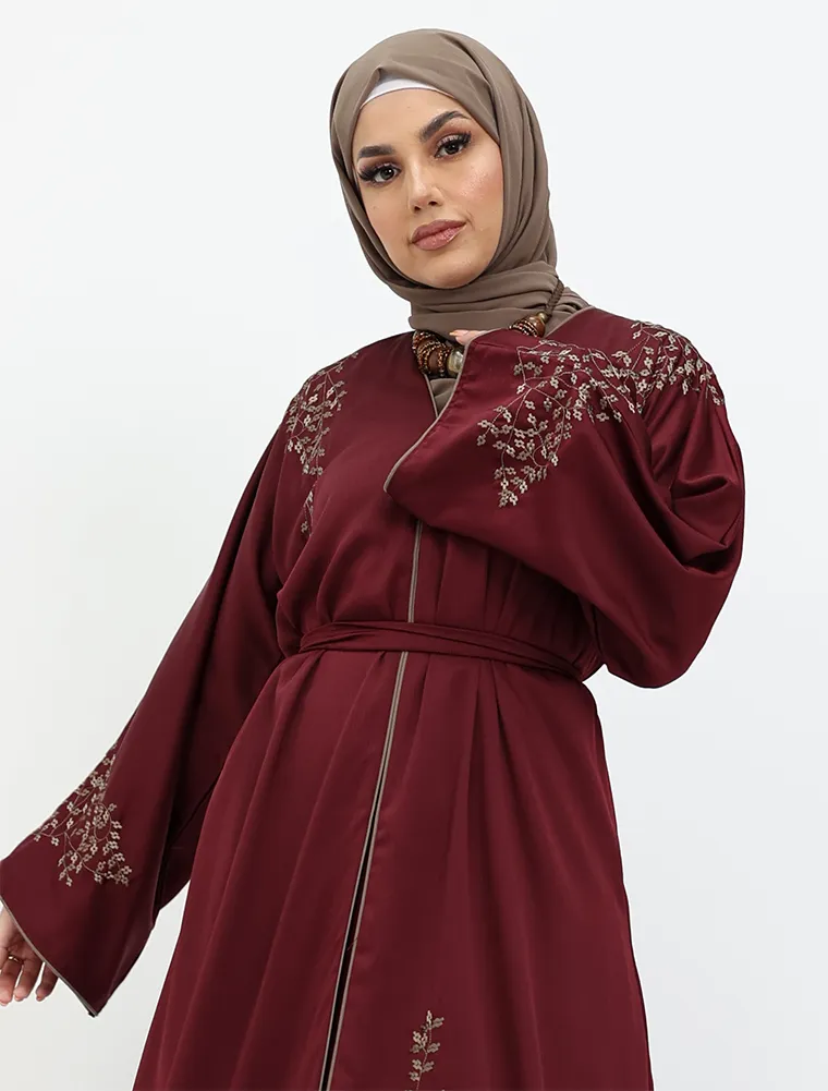 Maroon Huraira Abaya